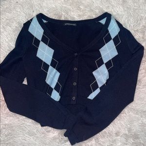 NEW Brandy Melville argyle button up